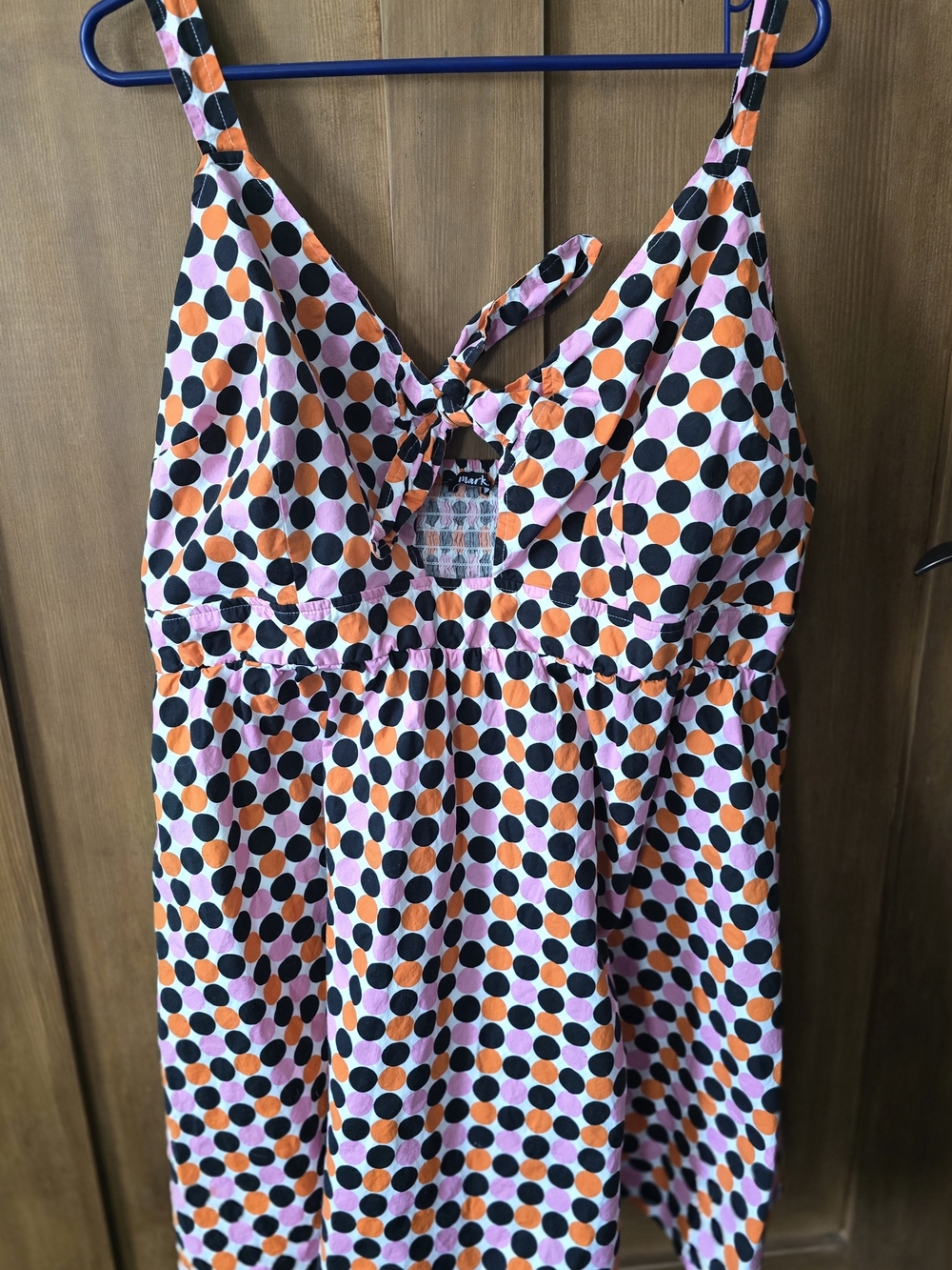 Polka Dot Sundress in Black, Orange & Pink